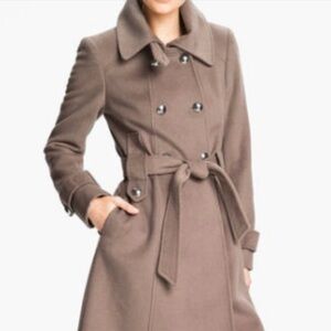 Tahari Mink Double Breasted Peacoat